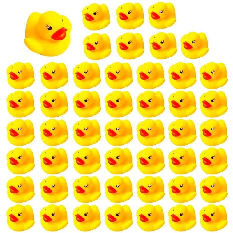 50/100pcs Squeaky Rubber Duck Duckie Float Bath Toys Baby Shower Water Toys for - £15.65 GBP+