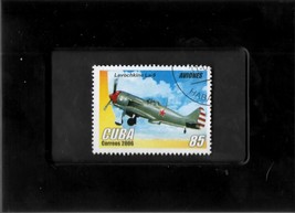 Tchotchke Framed Stamp Art - War Planes - Soviet Lavochkin LA-9 Fighter  - $7.99