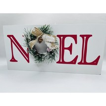 Christmas Sign Noel Wooden Light Up Xmas Wreath Home Room Decoration 12&quot;x5.5&quot; - £11.66 GBP