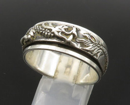925 Silver - Vintage Dragon Head &amp; Tail Spinner Band Ring Sz 12 - RG23970 - £39.16 GBP