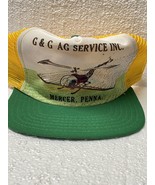 vtg crop dusting helicopter trucker snapback mercer Hat PA NOS - $115.07 CAD
