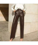 Trouser Leather Soft Stylish Women&#39;s Pant Lambskin Leather Handmade Casu... - $154.27 CAD+
