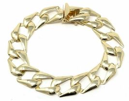 Men&#39;s 7&quot; Cuban Chain Bracelet Link 8&quot; 14K Yellow Gold Over  - £180.90 GBP