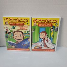 Curious George DVD lot of 2 A Day In The Library &amp; Goes To The Doctor &amp; Lends A  - £1.96 GBP