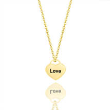 Charms Heart Lock Necklace Romantic Engraved Love - £5.49 GBP