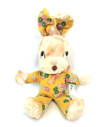 Vintage Gund Plush Bunny Rabbit Pink Flower Power Print Fabric 20&quot; J Swe... - $1,198.08 MXN