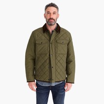 J. Crew Sussex Quilted Jacket With Corduroy Collar Loden Green Size Medium - $128.34