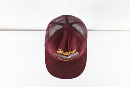 Vtg 80s Distressed Holloway Trucking Spell Out Trucker Hat Snapback Maroon USA - £26.44 GBP