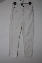 J Crew Factory 27 White High Rise Raw Hem Stretch Skinny Jeans AW387 - £20.05 GBP
