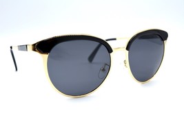 New El Dorado YS58612P Polarized Black Gold Round Sunglasses 54-20-150 #38 - £17.93 GBP