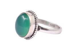 925 Argento Sterling Verde Onice Gemma Fatto a Mano Regalo di Nozze Anello Donna - £31.65 GBP