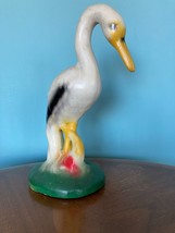 Vtg Chalkware Ceramic  Stork Egret Heron Statue Figure 12 inches - £9.49 GBP