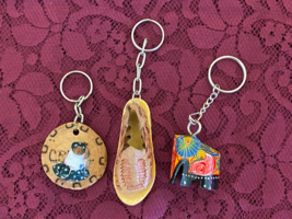 Vtg Handmade Elephant Sri Lanka El Tapatio Shoe Mexico Creel Girl Keychain Lot - £4.66 GBP