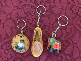 Vtg Handmade Elephant Sri Lanka El Tapatio Shoe Mexico Creel Girl Keychain Lot - £4.74 GBP