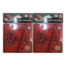 2pk Los Angeles Angels Magnet 3D Wooden 3x3 Collectibles MLB Official Merch - $11.64