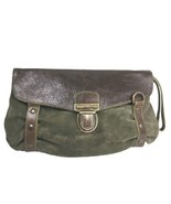 Claudia Firenze Italy Womens Clutch Suede Leather Hand Bag Wristlet Gree... - £30.79 GBP