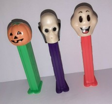 Vintage Skull Jack O Lantern Ghost Face Skeleton Halloween Pez Dispensers x3 - £5.44 GBP