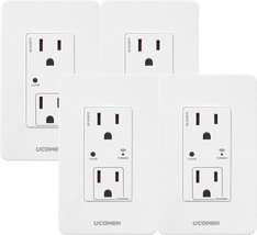 Ucomen Smart Power Wall Outlets Wifi Sockets With 2 Plug Outlets, Fi, 4 ... - £51.34 GBP