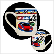 Vintage Gibson NASCAR 2002 Mug Racing Car Flag Ceramics Coffee 11 oz. Tea Cup - $21.78