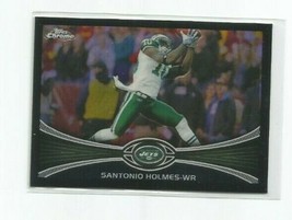 Santonio Holmes (Jets) 2012 Topps Chrome Black Refractor Card #124 &amp; #132/299 - £7.58 GBP