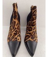 DONALD J PLINER VICSON Calf Hair Pony Leopard Ankle Boots Booties  Heel ... - £142.66 GBP