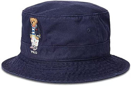 Polo Ralph Lauren Mens Navy Blue Casual Polo Bear Bucket Hat , S / M 8896-8 - $98.95
