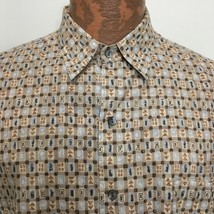 Tori Richard L Small Batik Print Cotton Lawn Shirt Made in USA - £23.50 GBP