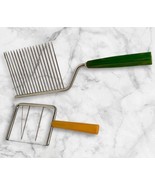 Bakelite Angel Cake Comb Cutter &amp; Cheese Wire Slicer Green &amp; Yellow Vint... - £10.97 GBP