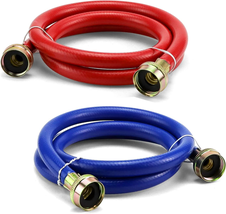 Washer Hoses 4Ft for Washing Machine Flexible Burst-Proof Rubber Hot and Cold W - £27.69 GBP