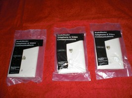 Trade Master Flush Mount Telephone Wall Plate Jack Outlet Cover Lot Of 3... - £7.94 GBP