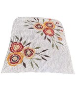 Vintage 1970s Vintage Chenille Bedspread 96 X 120&quot; Floral Earth Tones Or... - $3,240.15 MXN