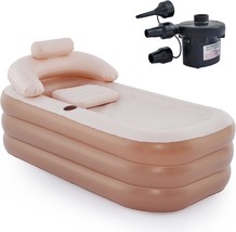 Champagne-Colored Co-Z Inflatable Bathtub With Electric Air Pump, Bath P... - £61.33 GBP