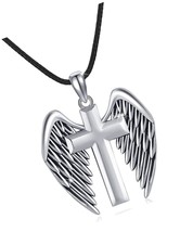 Angel Wings Cross Necklace/Sword Dagger Necklace925 - £109.48 GBP