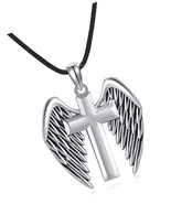 Angel Wings Cross Necklace/Sword Dagger Necklace925 - £109.52 GBP