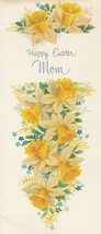 Vintage Easter Card Daffodils for Mom Glitter Gibson 1960's - $7.91