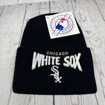 Vintage Cuffed Chicago White Sox MLB Hat Beanie Cap Black New Men Jordan - $12.24