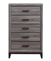 31" Grey Solid Wood Five Drawer Chest - $9,300.84 MXN