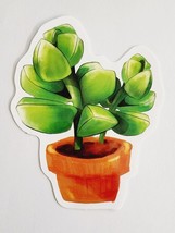 Cute Green Plant in Pot Succulent Looking Sticker Decal Awesome Nature - $2.22