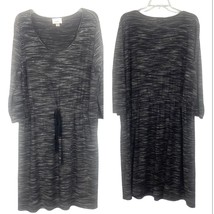 Loft Knit Spandex Knit Dress Elastic Waist Heathererd Gray Stretch Sz XL - £22.16 GBP