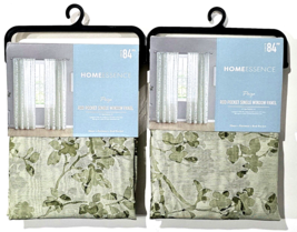 2 Pack Home Essence Paige Rod Pocket Single Window Panel Sheer Green 54x84in - £30.46 GBP