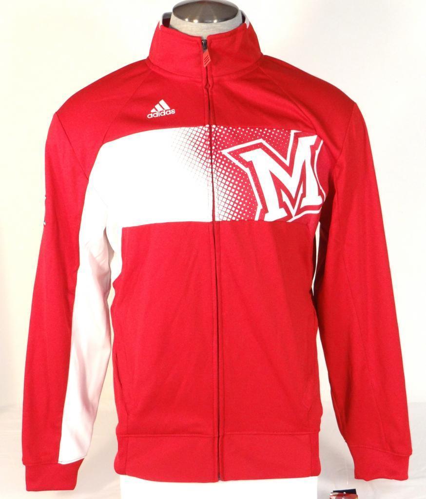 Primary image for Adidas ClimaWarm Collegiate Miami University Red & White Track Jacket Mens NWT