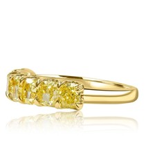 Natürlich Kostüm Gelb 2.13 Karat Kissen Diamant Ehering 18k Gelbgold - $70,261.39 MXN