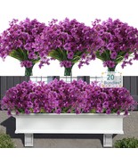 Artificial Flowers Outdoor, 20 Bundles Artificial Plants UV Resistant Fake - £26.73 GBP