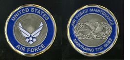 CHALLENGE COIN UNITED STATS AIR FORCE  MAINTENANCE MAINTAINING THE SKIES - $14.95