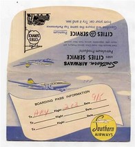 Southern Airways Ticket Envelope Route Map DC-3 1950&#39;s - $47.52