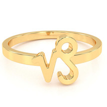 Capricorn Zodiac Sign Ring In Solid 14k Yellow Gold - £160.42 GBP