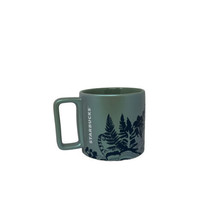 Starbucks Fall 2022 Mint Green Mushroom Fern Shimmer Ceramic12 oz Mug - NEW - £15.48 GBP