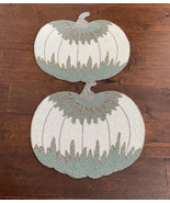 Nicole Miller Beaded Pumpkin Placemat Charger Centerpiece Set of 4 Fall ... - $180.00 CAD