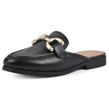 WHITE MOUNTAIN Women&#39;s Castor Moc Toe Mule, Black/Leather, 6 M - $26.85