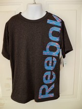 Reebok Playdry Dark Gray Vector Tee Shirt Boy&#39;s New - £10.89 GBP